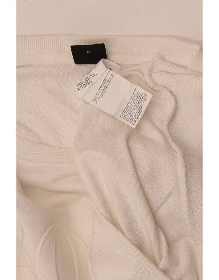 Hugo Boss Herre grafisk sweatshirt Jumper Medium Hvid Bomuld