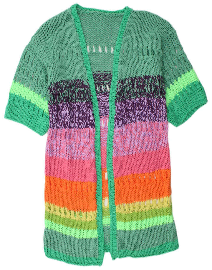 Vintage dame cardigan sweater 3/4 ærmer UK 14 Medium Flerfarvet