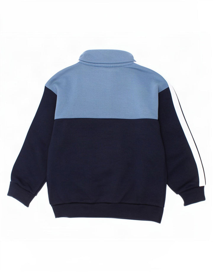Ellesse Boys Zip Neck Sweatshirt Jumper 3-4 år Navy Blue Colourblock