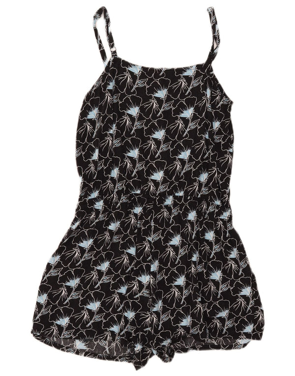 Levi's Dame Ærmeløs Playsuit UK 10 Small Black Floral Viscose
