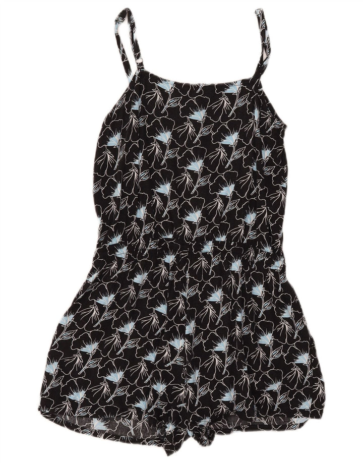 Levi's Dame Ærmeløs Playsuit UK 10 Small Black Floral Viscose