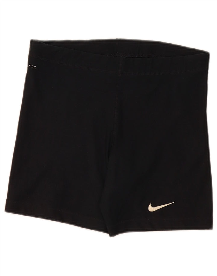 Nike Dri Fit grafiske sportsshorts til kvinder US 4/6 Small Black Polyester