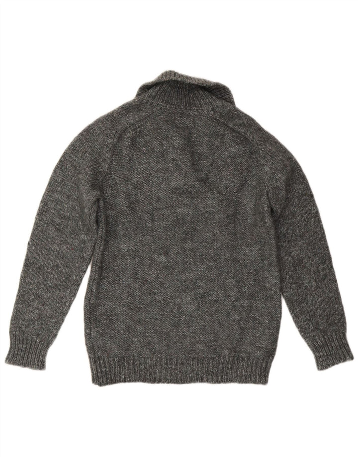 Gas Herre Polo Neck Jumper Sweater Medium Grey Flecked Wool