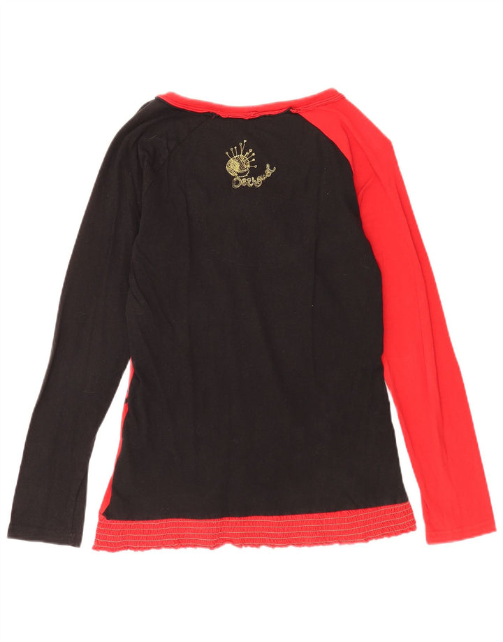Desigual Dame Grafisk Top Langærmet UK 12 Medium Red Floral