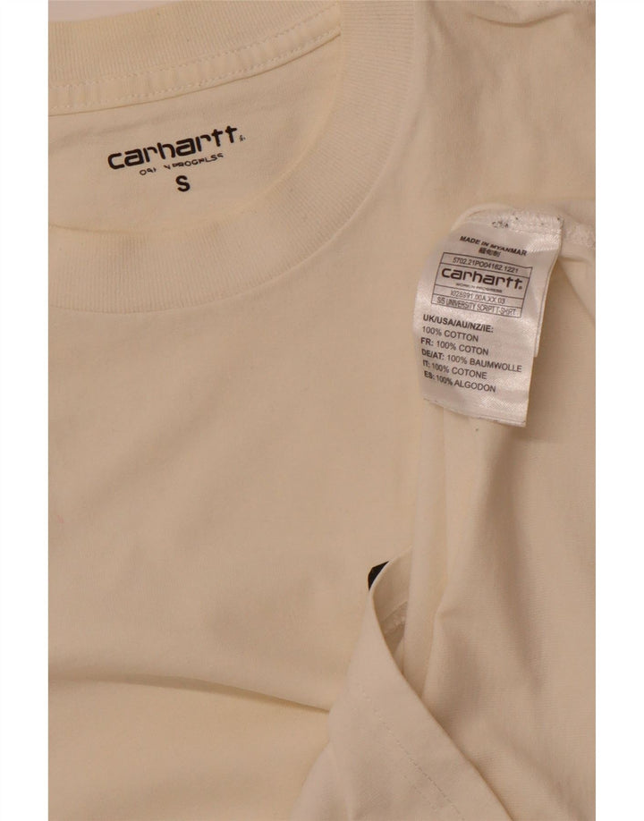 CARHARTT Herre grafisk T-shirt Top Small Off White Bomuld