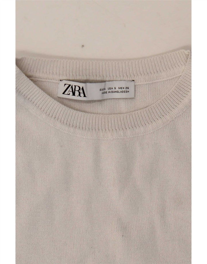 Zara Womens Crop Vest Top UK 8 Small White