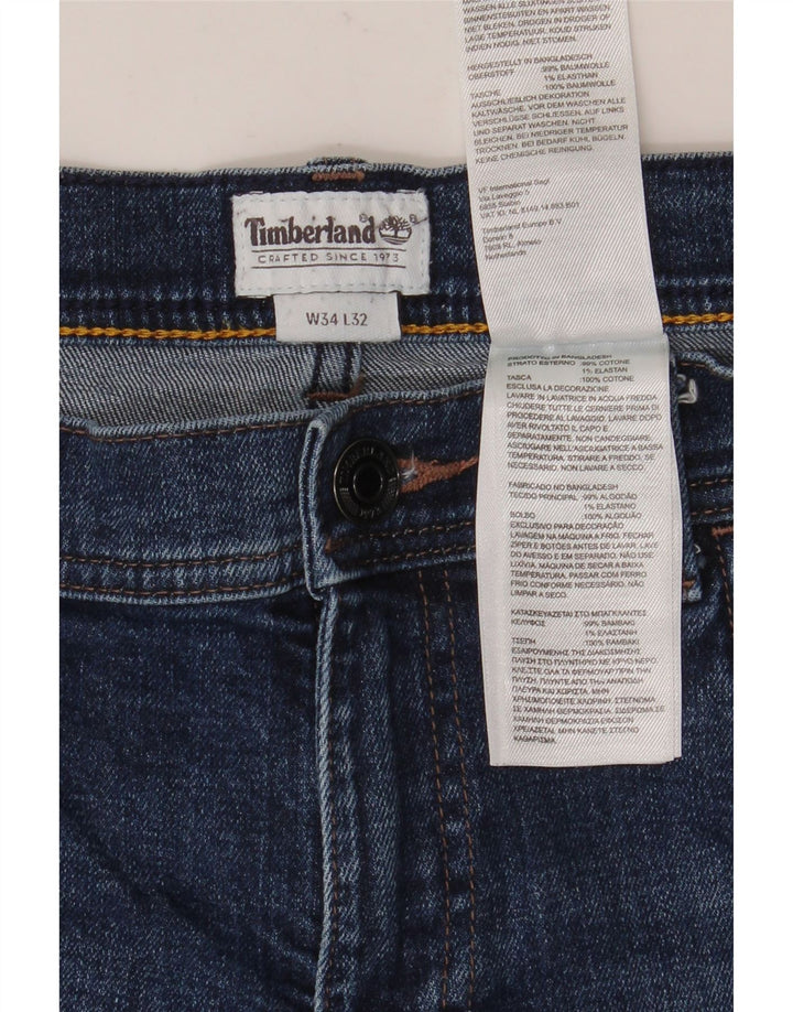 TIMBERLAND Straight jeans til mænd W34 L32 blå bomuld