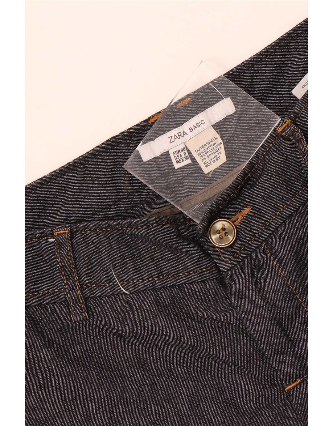 Zara Bermuda Chino Shorts til kvinder EU 40 Medium W30 Sort Bomuld