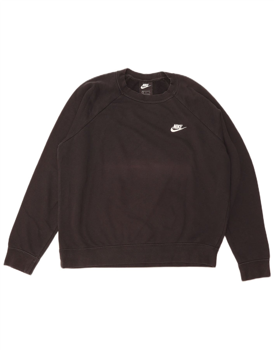 Nike Dame Sweatshirt Jumper UK 16 Stor sort bomuld