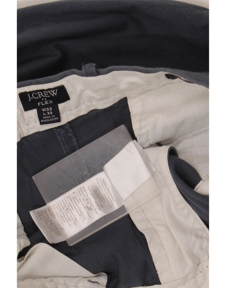 J. CREW Herre Flex Straight Chino Bukser W33 L32 Marineblå Bomuld