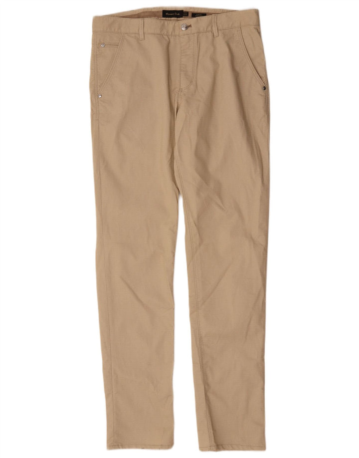 Massimo Dutti Herre Chinobukser EU 42 Large W32 L34 Beige Plettet