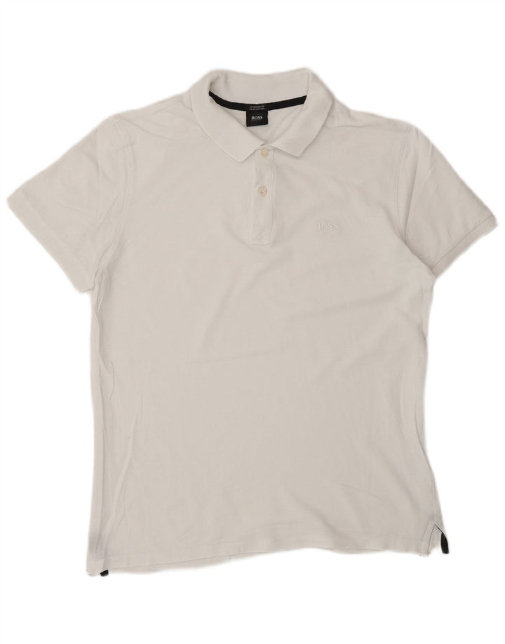 HUGO BOSS Herre Regular Fit Polo Shirt Lille Hvid