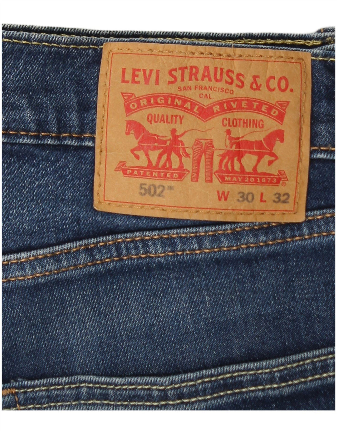 Levi's Herre 502 tilspidsede jeans W30 L30 blå bomuld