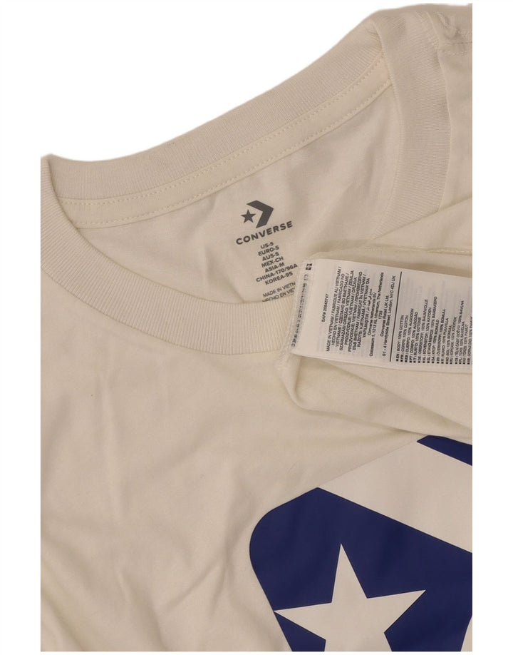 Converse grafisk t-shirt til mænd, lille hvid bomuld