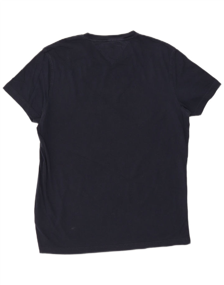 Tommy Hilfiger Herre T-Shirt Top Stor Marineblå Bomuld