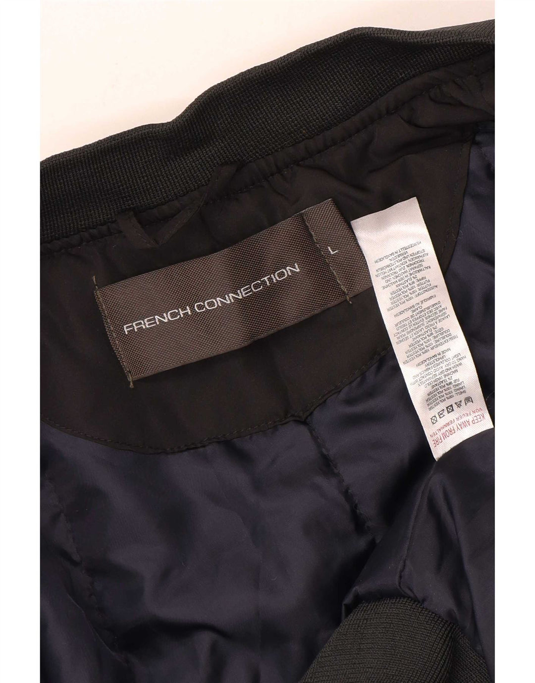 French Connection Bomberjakke til mænd UK 40 Large Black Polyester