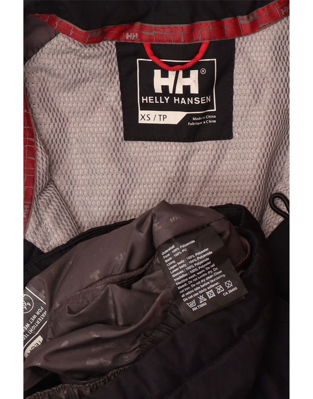 HELLY HANSEN Herre Grafisk Windbreaker Jacket UK 34 XS Sort Colourblock