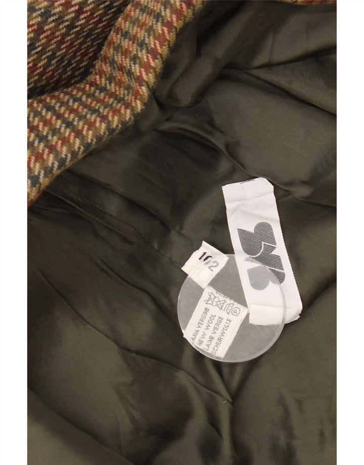 Vintage dame 2-knaps blazerjakke UK 14 Medium Green Houndstooth