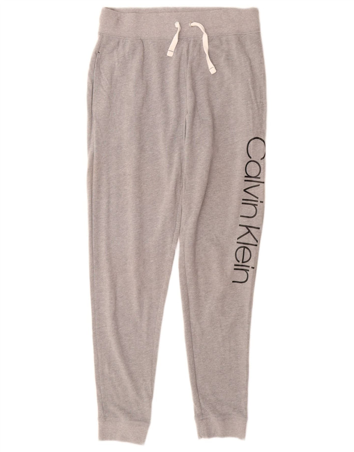 Calvin Klein Dame grafisk træningsdragt Bukser Joggers UK 10 Small Grey