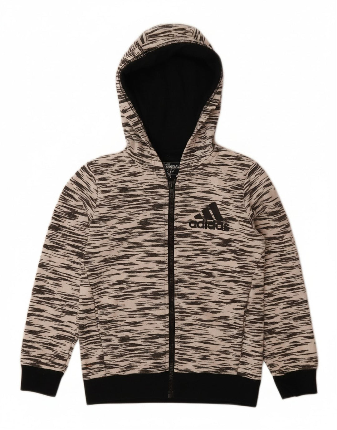 ADIDAS drenge Climalite hættetrøje med lynlås 7-8 år grå flækket polyester