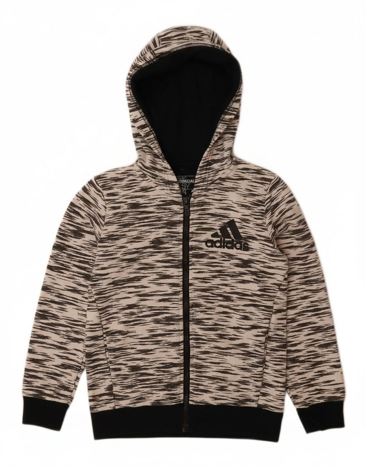 ADIDAS drenge Climalite hættetrøje med lynlås 7-8 år grå flækket polyester