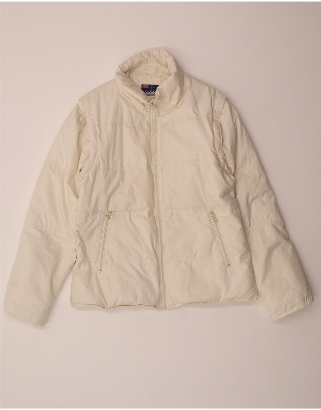 AOTEARAO Womens Padded Jacket UK 16 Large Off White Polyester Vintage Aotearao and Second-Hand Aotearao from Messina Hembry 