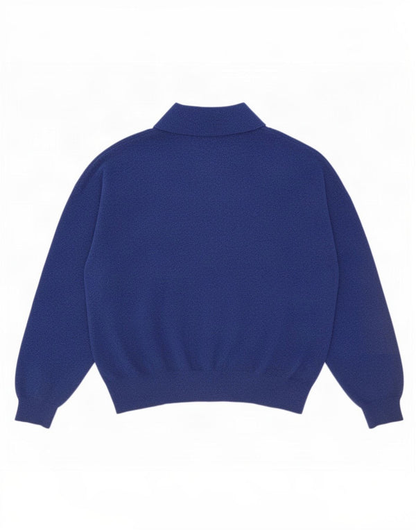 Marks & Spencer Herre Polo Neck Jumper Sweater XL Blå Polyester