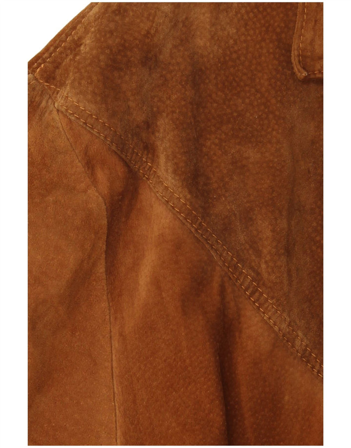 VINTAGE Herre 3-knaps ruskindsblazerjakke UK 42 XL Brun