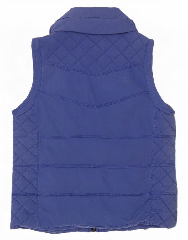 Topshop Womens Padded Gilet UK 12 Medium Blue Cotton