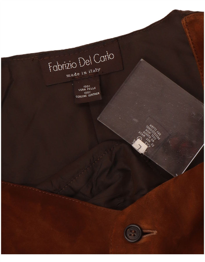 FABRIZIO DEL CARLO Herre ruskindsvest Stor brunt læder