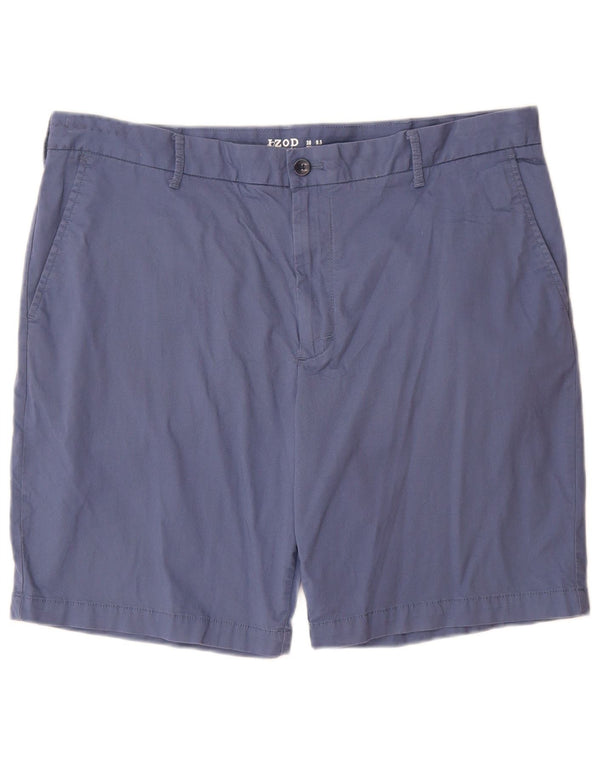 IZOD Herre Salt Water Chino Shorts W38 XL Blå Bomuld