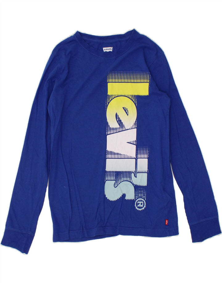 LEVI'S Boys Graphic Top Long Sleeve 13-14 Years Blue Cotton Vintage Levi's and Second-Hand Levi's from Messina Hembry 