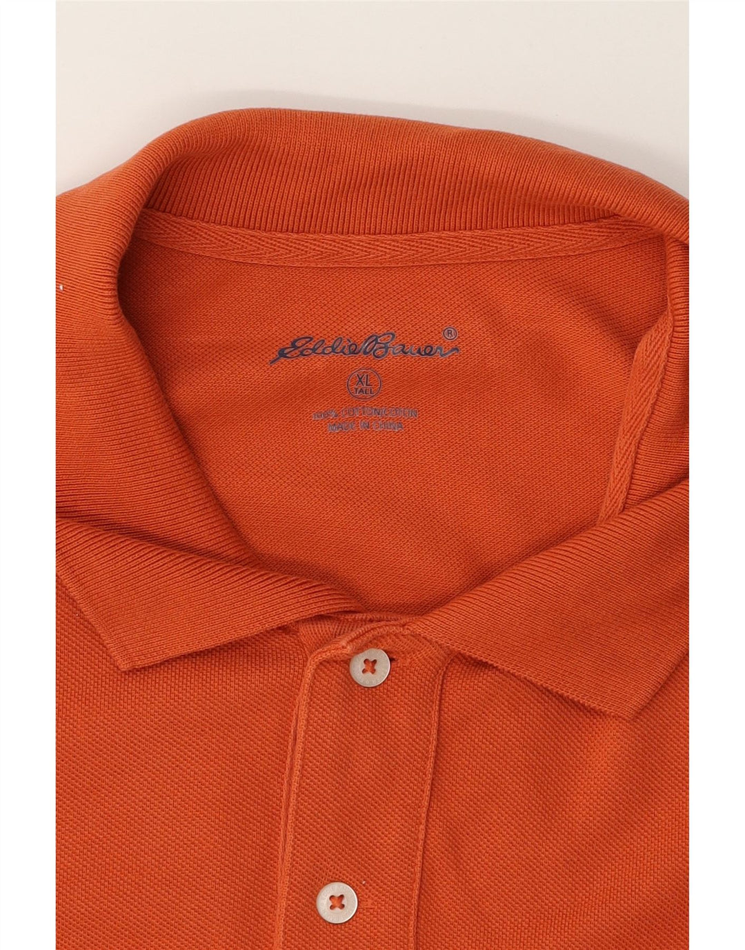 EDDIE BAUER Mens Tall Polo Shirt XL Orange Cotton Vintage Eddie Bauer and Second-Hand Eddie Bauer from Messina Hembry 