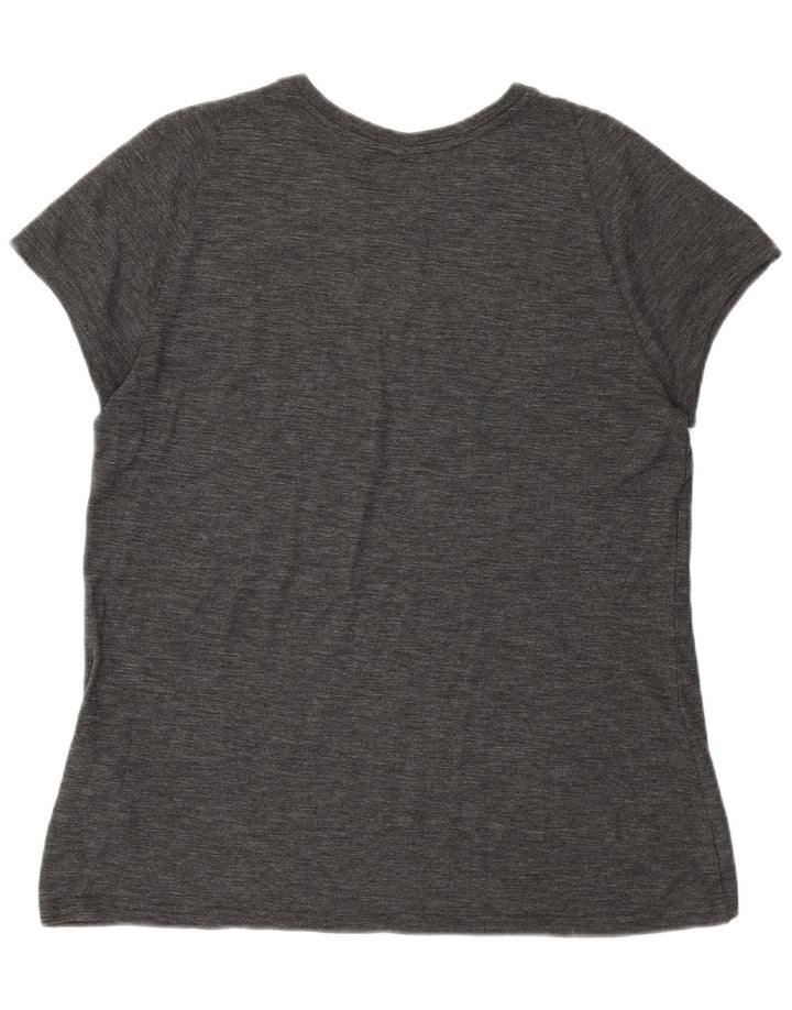 ADIDAS Womens Graphic T-Shirt Top UK 16/18 Large Grey Polyester