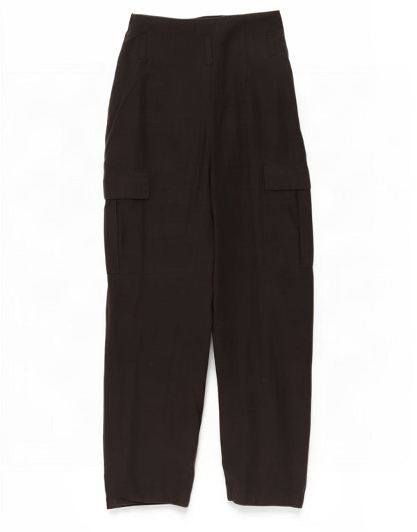 Zara Womens High Waist Crop Cargo Bukser Small W26 L24 Black