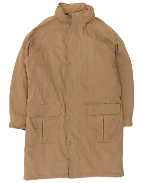 L.L.Bean Herre Hætte Loose Fit Overfrakke UK 38 Medium Beige Bomuld