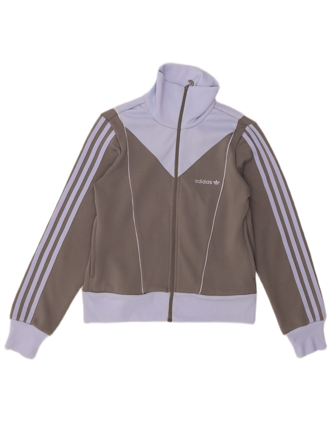 Adidas træningsdragt topjakke til kvinder UK 12 Medium Grey Colourblock Polyester