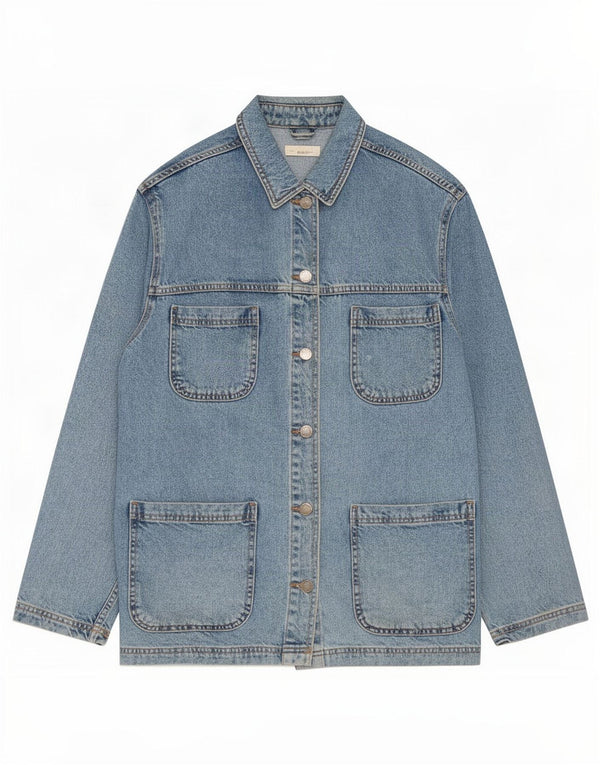Topshop Womens Oversized Denim Jacket UK 10 Small Blue Cotton