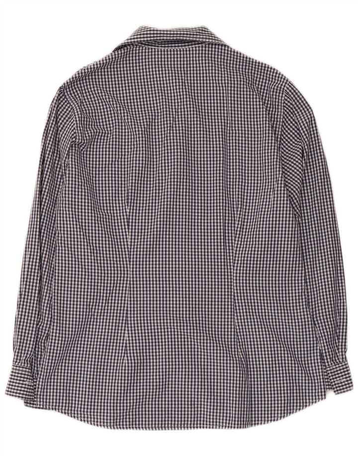 Benetton Dameskjorte IT 44 Medium Marineblå Gingham Bomuld