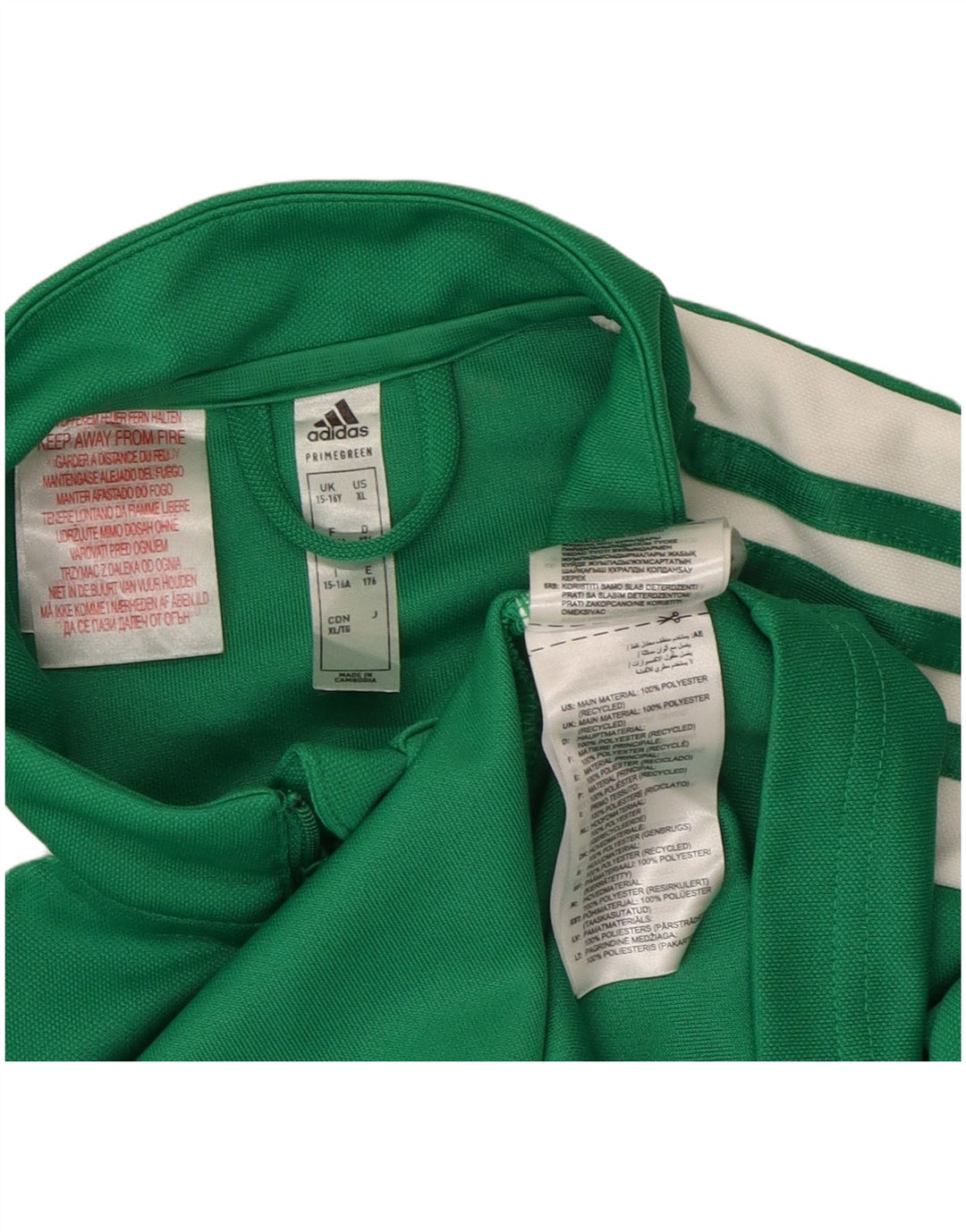 ADIDAS Boys Pullover Tracksuit Top 15-16 Years Green