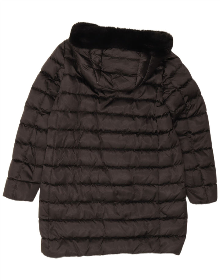 Geox Dame Respira Hætte Oversized Polstret Frakke UK 10 Lille Sort