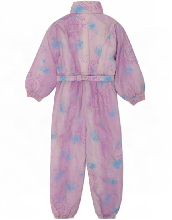 Vintage Kvinders Grafisk Ski Jumpsuit UK 14 Medium Purple