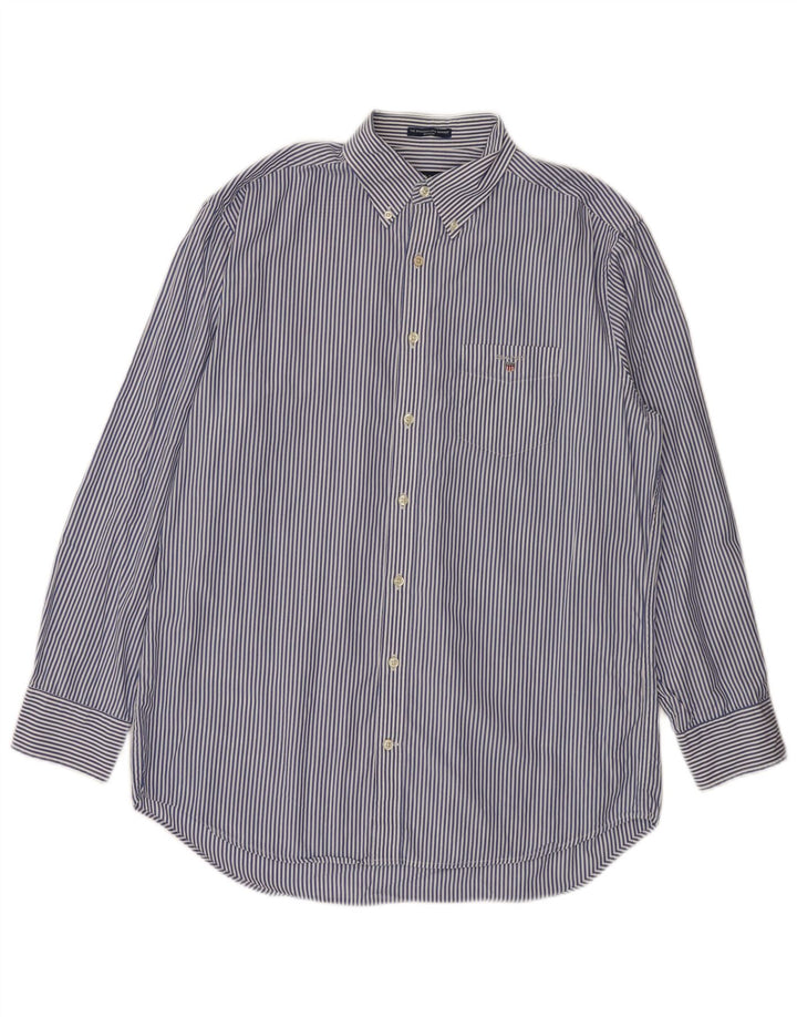 Gant Regular Shirt til mænd størrelse 41/42 16 1/2 Stor blå stribet bomuld