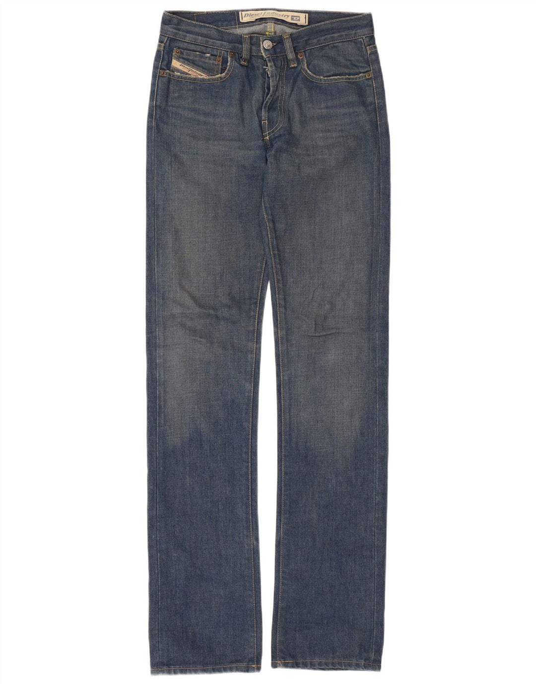 DIESEL Dame Straight Jeans W25 L33 Blå Bomuld