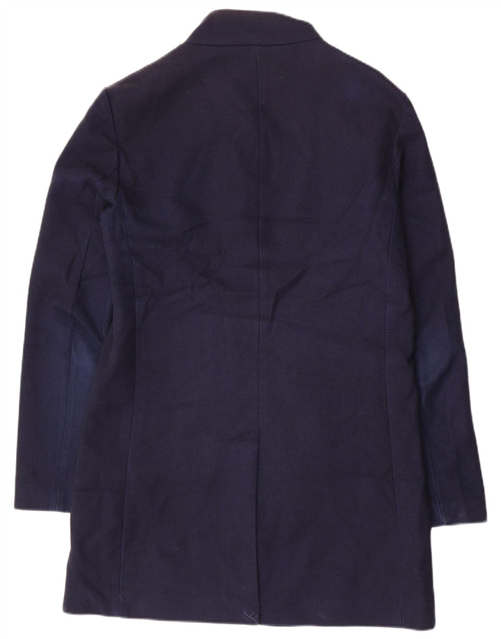 ZARA Overfrakke til mænd UK 40 Large Navy Blue Polyester