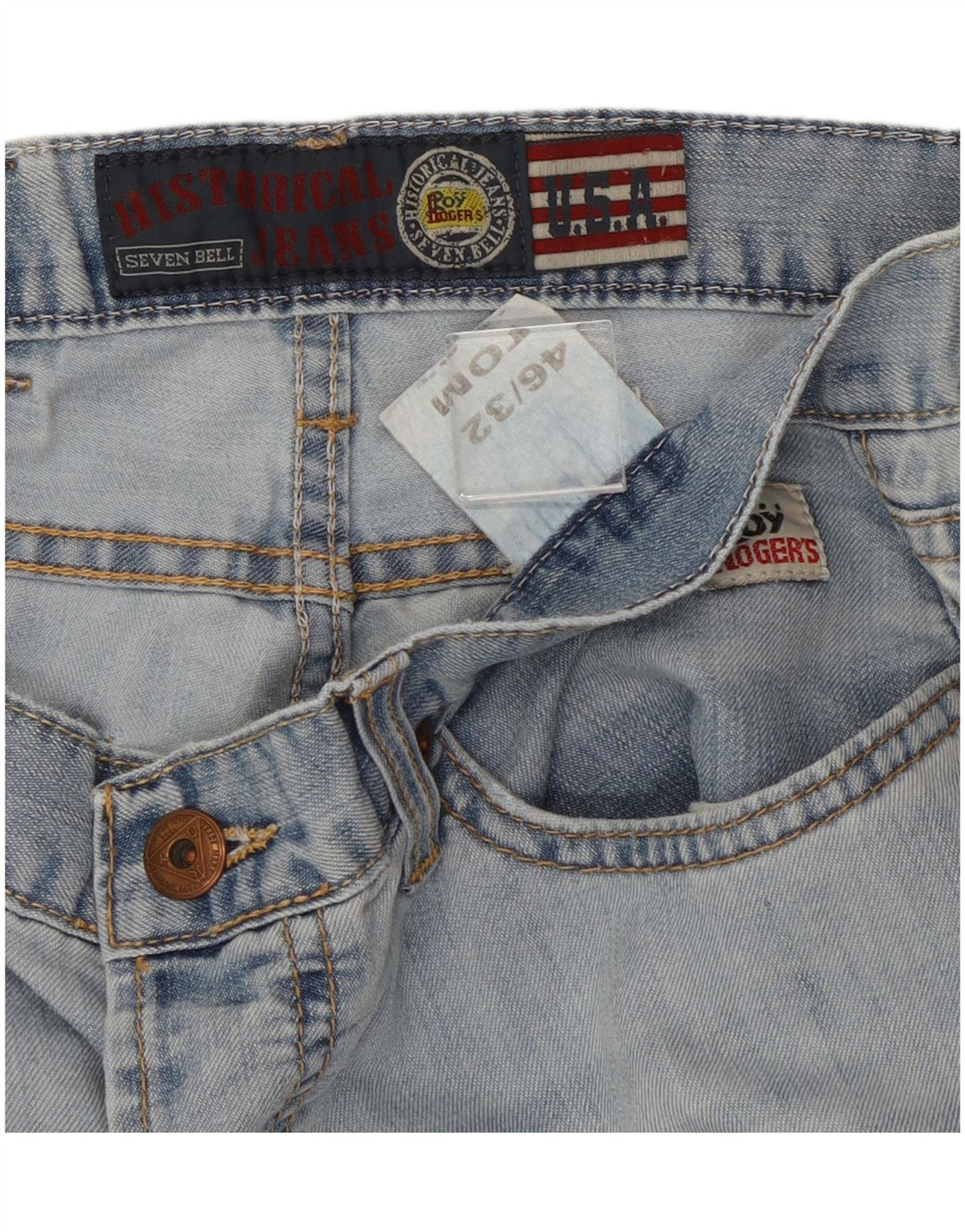 Roy Rogers Dame Seven Bell Bootcut Jeans IT 46 Large W32 L34 Blå Bomuld