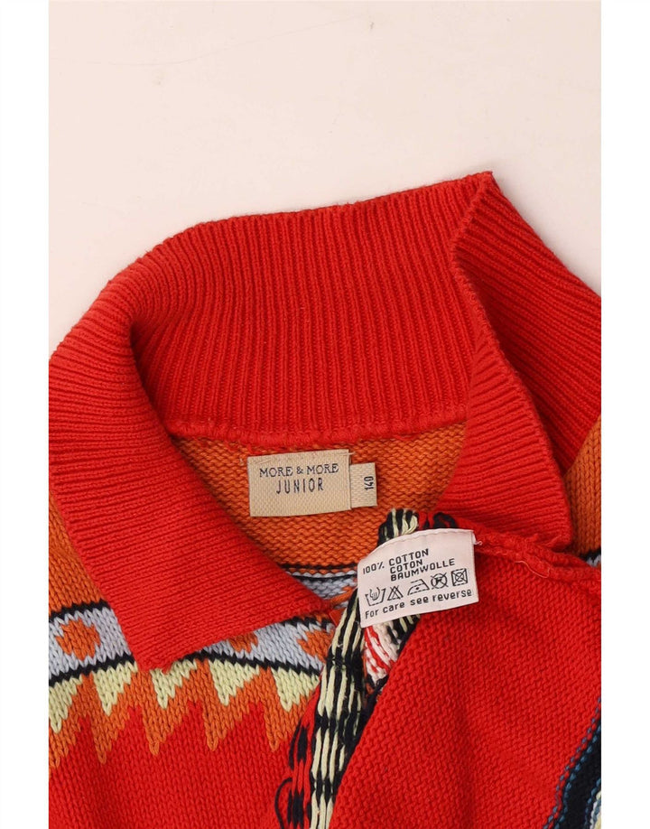 MERE & drenge cardigan sweater 9-10 år rød geometrisk bomuld