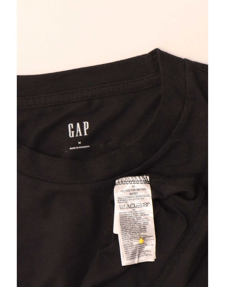 Gap Herre Grafisk T-Shirt Top Medium Sort Bomuld