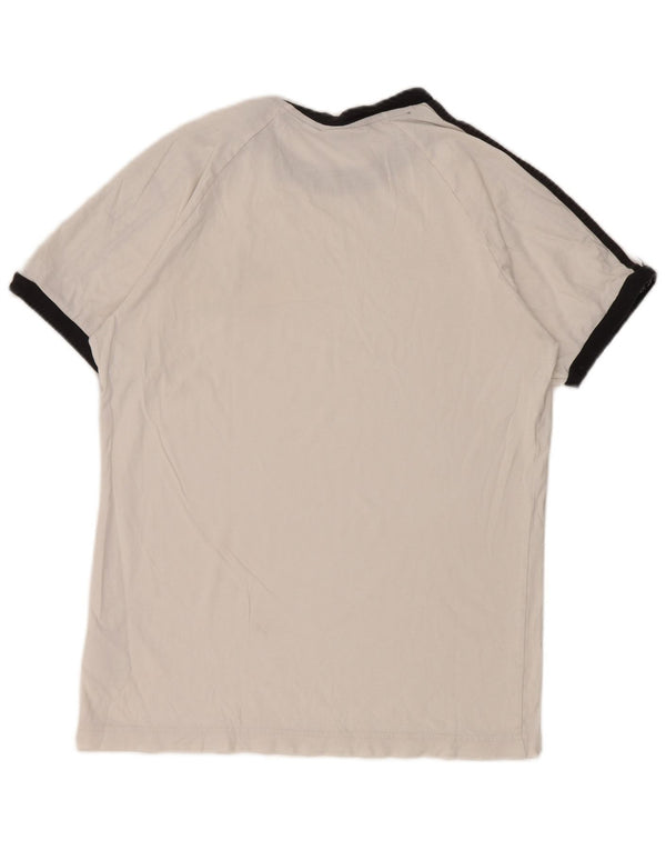 Adidas Herre T-Shirt Top Medium White Colourblock Bomuld