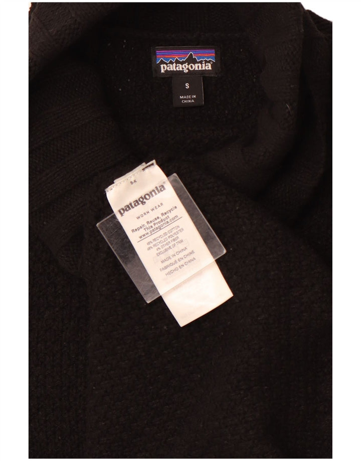 PATAGONIA Dame Oversized rullehals sweater UK 10 Small Black